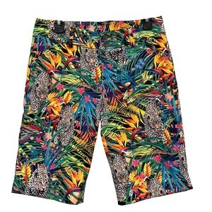 Loudmouth Ladies size 30 Golf Shorts Tropical Leopard Jungle Print Multicolor